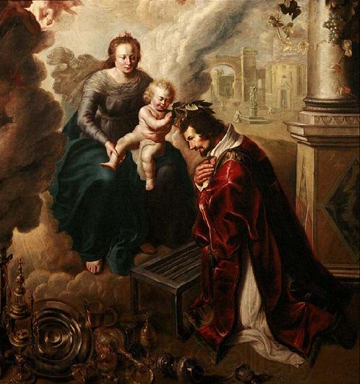 unknow artist Saint Lawrence crowned by Baby Jesus, Claude de Jongh